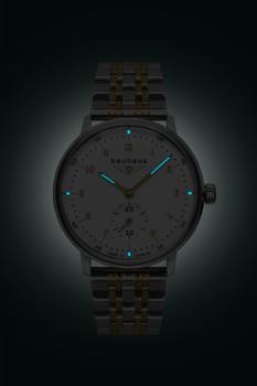 Preview: Bauhaus Damenuhr Quarz mit kleiner Sekunde mit Metallarmband